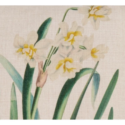 Saro Lifestyle Daffodil Pillow - Poly Filled, 18" Square, Natural 2 Saro Lifestyle Daffodil Pillow - Poly Filled, 18" Square, Natural - Image 2