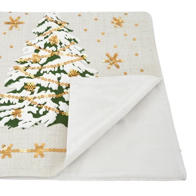 13"x72" Christmas Tree Runner White - Saro Lifestyle 1 13"x72" Christmas Tree Runner White - Saro Lifestyle