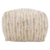 Saro Lifestyle Floor Pouf With Foil Print Faux Fur Design