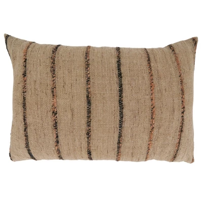 Saro Lifestyle Striped Down-Filled Throw Pillow, Natural 3 Saro Lifestyle Striped Down-Filled Throw Pillow, Natural - Image 3