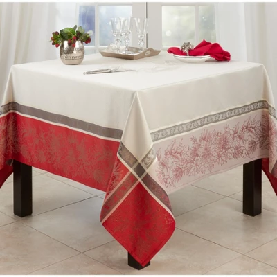 Saro Lifestyle Tablecloth With Jacquard Christmas Design 3 Saro Lifestyle Tablecloth With Jacquard Christmas Design - Image 3