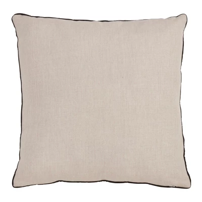 Saro Lifestyle Gardenia Pillow - Poly Filled, 18" Square, Natural 1 Saro Lifestyle Gardenia Pillow - Poly Filled, 18" Square, Natural