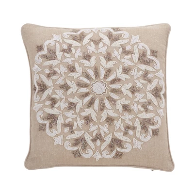 Saro Lifestyle Saro Lifestyle Beaded + Embroidered Decorative Pillow Cover 4 Saro Lifestyle Saro Lifestyle Beaded + Embroidered Decorative Pillow Cover - Image 4