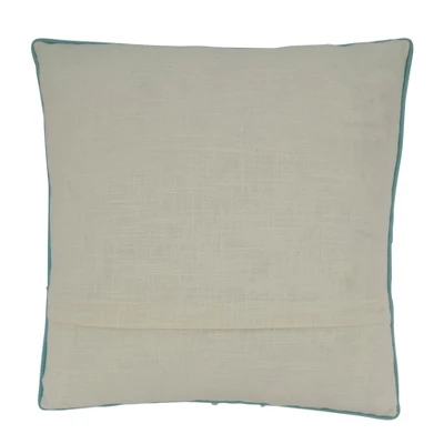 Saro Lifestyle Embroidered Sea Horse Decorative Pillow Cover, Aqua, 18" 1 Saro Lifestyle Embroidered Sea Horse Decorative Pillow Cover, Aqua, 18"