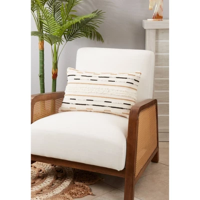 Twisted Cord Throw Pillow Cover Ivory/Brown - Saro Lifestyle 2 Twisted Cord Throw Pillow Cover Ivory/Brown - Saro Lifestyle - Image 2