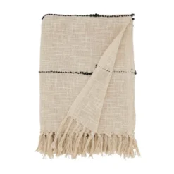 50"x60" Chic Textured Striped Fringe Throw Blanket Natural - Saro Lifestyle: Cotton Woven, Machine Washable, All Ages 4 50"x60" Chic Textured Striped Fringe Throw Blanket Natural - Saro Lifestyle: Cotton Woven, Machine Washable, All Ages -Winter Glow Store GUEST 0a317c09 402e 4546 b994 7681ed0a6c4f