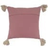 18"x18" Poly-Filled With Tufted Tassel Design Square Throw Pillow Pink - Saro Lifestyle