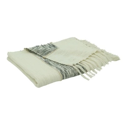 Saro Lifestyle Stripe Design Cotton Throw 2 Saro Lifestyle Stripe Design Cotton Throw - Image 2