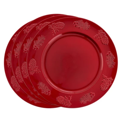 Saro Lifestyle Christmas Charger Plates With Holly Berry Design (Set Of 4) 2 Saro Lifestyle Christmas Charger Plates With Holly Berry Design (Set Of 4) - Image 2