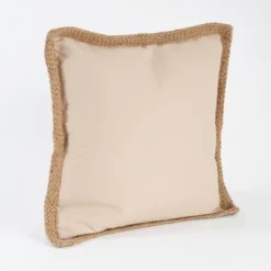 20"x20" Oversize Jute Braided Down Filled Square Throw Pillow - Saro Lifestyle