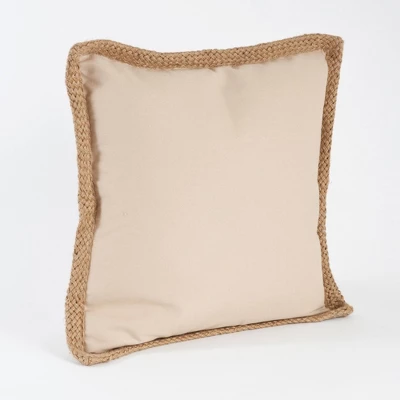 20"x20" Oversize Jute Braided Down Filled Square Throw Pillow - Saro Lifestyle 1 20"x20" Oversize Jute Braided Down Filled Square Throw Pillow - Saro Lifestyle
