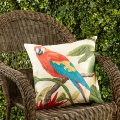 Saro Lifestyle Colorful Parrot Outdoor Pillow With Poly Fill, 18"x18", Multicolored 6 Saro Lifestyle Colorful Parrot Outdoor Pillow With Poly Fill, 18"x18", Multicolored -Winter Glow Store GUEST 0ed836d2 89b3 4e8a 8d94 9ed7af048026
