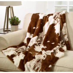 Saro Lifestyle Faux Fur Cow Hide Throw, 50x60 Inches, Brown 5 Saro Lifestyle Faux Fur Cow Hide Throw, 50x60 Inches, Brown -Winter Glow Store GUEST 0f67a550 c8e3 4828 a024 39a037db1911