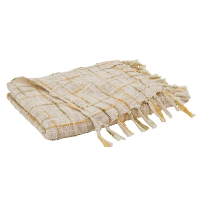 Saro Lifestyle Cross Hatch Weave Throw, 50x60 Inches, Beige 2 Saro Lifestyle Cross Hatch Weave Throw, 50x60 Inches, Beige - Image 2