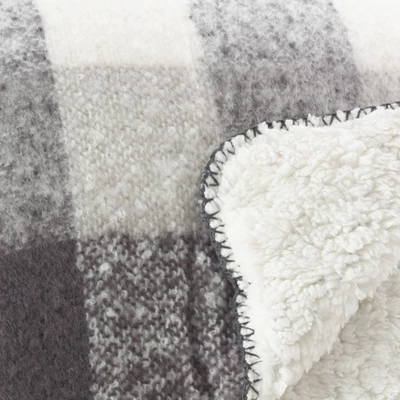 50"x60" Faux Mohair Design Sherpa Throw Blanket Gray - Saro Lifestyle 2 50"x60" Faux Mohair Design Sherpa Throw Blanket Gray - Saro Lifestyle - Image 2