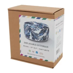 Saro Lifestyle Blue Tropic Outdoor Ottoman, 21"x9" Round, Navy Blue 6 Saro Lifestyle Blue Tropic Outdoor Ottoman, 21"x9" Round, Navy Blue -Winter Glow Store GUEST 11470675 ddb3 4996 880e b57eaac12b6b