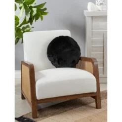 Saro Lifestyle Round Throw Pillow With Faux Rabbit Fur 9 Saro Lifestyle Round Throw Pillow With Faux Rabbit Fur -Winter Glow Store GUEST 147eab05 243c 48dd 985d 47573ae5deec