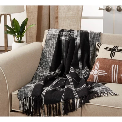 50"x70" Oversized Plaid Cotton Throw Blanket - Saro Lifestyle 3 50"x70" Oversized Plaid Cotton Throw Blanket - Saro Lifestyle - Image 3