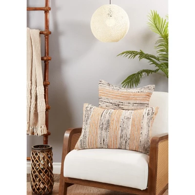 Saro Lifestyle Saro Lifestyle Throw Pillow Cover With Stripe Design 2 Saro Lifestyle Saro Lifestyle Throw Pillow Cover With Stripe Design - Image 2