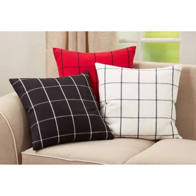20"x20" Oversize Poly Filled Plaid Square Throw Pillow - Saro Lifestyle 2 20"x20" Oversize Poly Filled Plaid Square Throw Pillow - Saro Lifestyle - Image 2