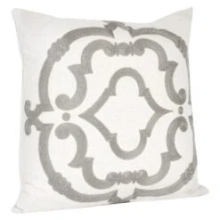 17"x17" Embroidered Design Square Throw Pillow - Saro Lifestyle