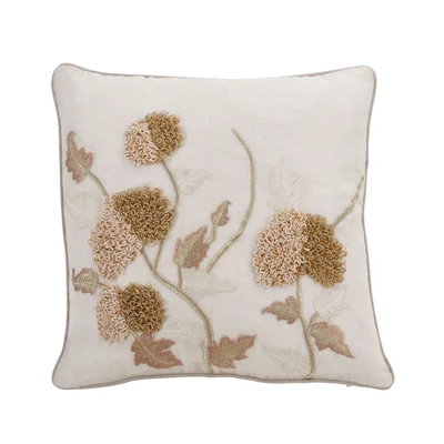 Saro Lifestyle Embroidered Flower Decorative Pillow Cover 4 Saro Lifestyle Embroidered Flower Decorative Pillow Cover - Image 4