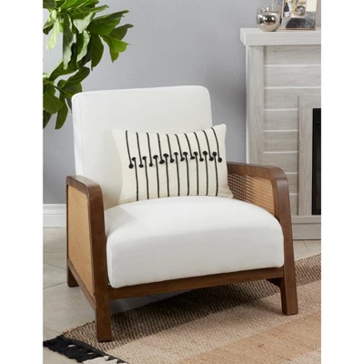 Saro Lifestyle Twisted Cord Applique Decorative Pillow Cover, Black, 12"x18" 1 Saro Lifestyle Twisted Cord Applique Decorative Pillow Cover, Black, 12"x18"