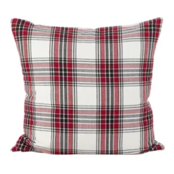 20"x20" Borland Plaid Down Filled Square Throw Pillow - Saro Lifestyle