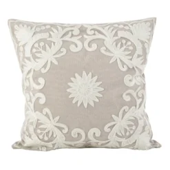 Saro Lifestyle Embroidered Floral Design Cotton Poly Filled Throw Pillow 4 Saro Lifestyle Embroidered Floral Design Cotton Poly Filled Throw Pillow -Winter Glow Store GUEST 1bb75a87 bf90 4d59 b62d 9f95065e9b31