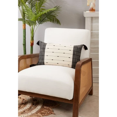 12"x20" Oversize Textured Zig Zag Woven Poly Filled Lumbar Throw Pillow - Saro Lifestyle: Cotton Fabric, Indoor Decorative Cushion, Zippered 2 12"x20" Oversize Textured Zig Zag Woven Poly Filled Lumbar Throw Pillow - Saro Lifestyle: Cotton Fabric, Indoor Decorative Cushion, Zippered - Image 2