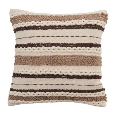 Saro Lifestyle Woven Down-Filled Throw Pillow With Striped Design 3 Saro Lifestyle Woven Down-Filled Throw Pillow With Striped Design - Image 3
