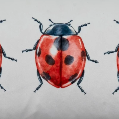 12"x20" Lady Bugs Poly Filled Throw Pillow White - SARO: Indoor Decorative Cushion, Forest Animal Design 2 12"x20" Lady Bugs Poly Filled Throw Pillow White - SARO: Indoor Decorative Cushion, Forest Animal Design - Image 2