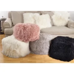 Saro Lifestyle Real Mongolian 100% Wool Lamb Fur Pouf Ottoman Square 7 Saro Lifestyle Real Mongolian 100% Wool Lamb Fur Pouf Ottoman Square -Winter Glow Store GUEST 2004ae2c 83ef 4267 a53a fc5201f3ed69