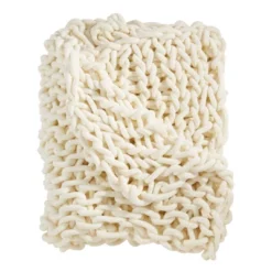 Saro Lifestyle Textured Chunky Knit Cozy Throw