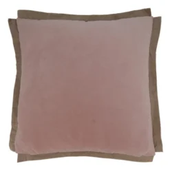 Saro Lifestyle Velvet Flange Throw Pillow With Down Filling, Blush, 20" X 20"