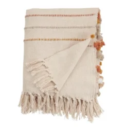 Saro Lifestyle Striped Throw Blanket With Tasseled Edges