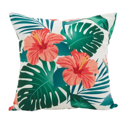 18"x18" Island Bloom Statement Poly Filled Throw Pillow - Saro Lifestyle 2 18"x18" Island Bloom Statement Poly Filled Throw Pillow - Saro Lifestyle - Image 2
