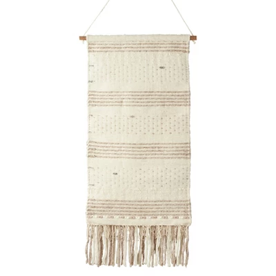 Saro Lifestyle Textured Woven Wall Hanging, 20"x44", Natural 1 Saro Lifestyle Textured Woven Wall Hanging, 20"x44", Natural