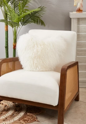 Saro Lifestyle Lush And Luxe Heart-Shaped Mongolian Lamb Fur Poly Filled Throw Pillow 2 Saro Lifestyle Lush And Luxe Heart-Shaped Mongolian Lamb Fur Poly Filled Throw Pillow - Image 2