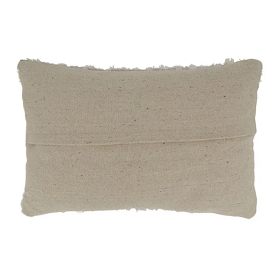 13"x20" Oversize Poly Filled Tufted Lumbar Throw Pillow Ivory - Saro Lifestyle 1 13"x20" Oversize Poly Filled Tufted Lumbar Throw Pillow Ivory - Saro Lifestyle