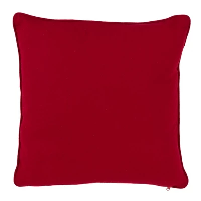 16"x16" Snowflake Poly Blend Down-Filled Square Throw Pillow Red - Saro Lifestyle: Indoor Decorative Cushion, Zippered 1 16"x16" Snowflake Poly Blend Down-Filled Square Throw Pillow Red - Saro Lifestyle: Indoor Decorative Cushion, Zippered