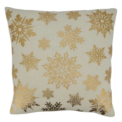 Saro Lifestyle Foil Print Snowflake Decorative Pillow Cover 3 Saro Lifestyle Foil Print Snowflake Decorative Pillow Cover - Image 3