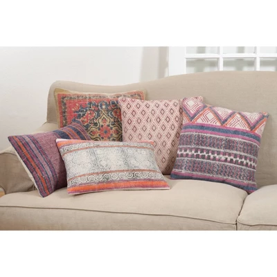 18"x18" Boho Medley Down Filled Square Throw Pillow Pink - Saro Lifestyle: Eclectic Geometric Indoor Decor 2 18"x18" Boho Medley Down Filled Square Throw Pillow Pink - Saro Lifestyle: Eclectic Geometric Indoor Decor - Image 2