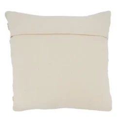 18"x18" Woven Design With Woven Texture Square Pillow Cover Ivory - Saro Lifestyle