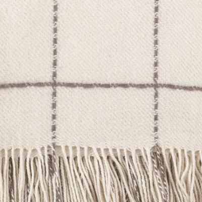 50"x60" Sevan Geometric Design Throw Blanket White/Brown - Saro Lifestyle 1 50"x60" Sevan Geometric Design Throw Blanket White/Brown - Saro Lifestyle