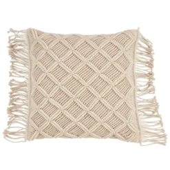 18"x18" Macramé Print Down Filled Square Throw Pillow - Saro Lifestyle 10 18"x18" Macramé Print Down Filled Square Throw Pillow - Saro Lifestyle -Winter Glow Store GUEST 2fdcbccc 7898 45c8 b647 052a2fa9d463