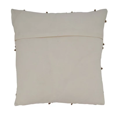 Saro Lifestyle Dori Embroidered Throw Pillow With Down Filling, White, 18" X 18" 1 Saro Lifestyle Dori Embroidered Throw Pillow With Down Filling, White, 18" X 18"