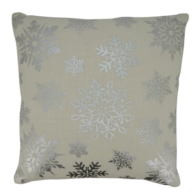 Saro Lifestyle Foil Print Snowflake Decorative Pillow Cover 4 Saro Lifestyle Foil Print Snowflake Decorative Pillow Cover - Image 4