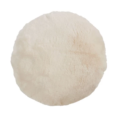 Saro Lifestyle Round Throw Pillow With Faux Rabbit Fur 6 Saro Lifestyle Round Throw Pillow With Faux Rabbit Fur - Image 6