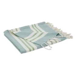 Saro Lifestyle Saro Lifestyle Wide Stripe Design Throw Blanket, Aqua, 50"x60" 6 Saro Lifestyle Saro Lifestyle Wide Stripe Design Throw Blanket, Aqua, 50"x60" -Winter Glow Store GUEST 35abb199 31d9 4839 92db 468d56618e7d